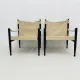 Set of mid-century Danish safari chairs by Erik Wørts for Niels Eilersen, 1960s