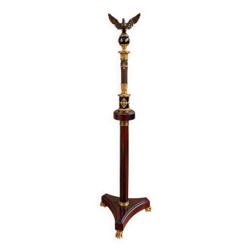 mahogany and gilded bronze column, topped with an eagle – Empire period
