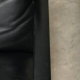 Preben Fabricius Black Leather Lounge Chairs Model 710, Walter Knoll