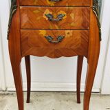 Bedside in Louis XV style marquetry