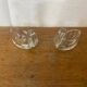 Pair of Antique Molded Glass Swan Salt Cellars Vintage Pepper Shakers