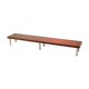 1960's industrial design: big bench mahogany and metal 1.9 m