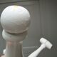 Coat rack parrot solid wood turned white patinated vintage