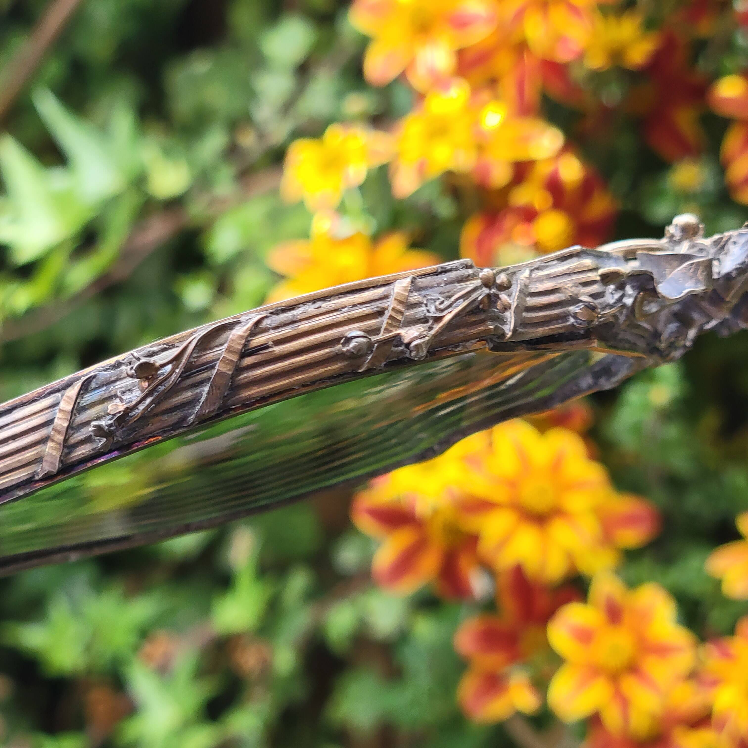 old double-sided hand-held mirror Henri Auguste SOLIÉ 1900