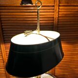 Empire style bouillotte lamp in brass and green sheet metal - Electricity