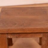Table de chevet d’atelier en teck birman