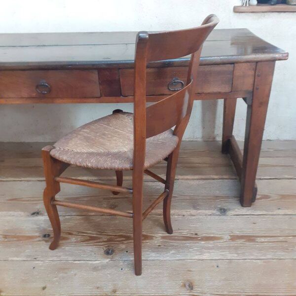 Table de monastère, table de communauté, console XIX° noyer massif