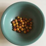 Dish plate glazed turquoise green farm, years 50