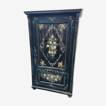 Armoire parisienne cérusé peinture fleuri