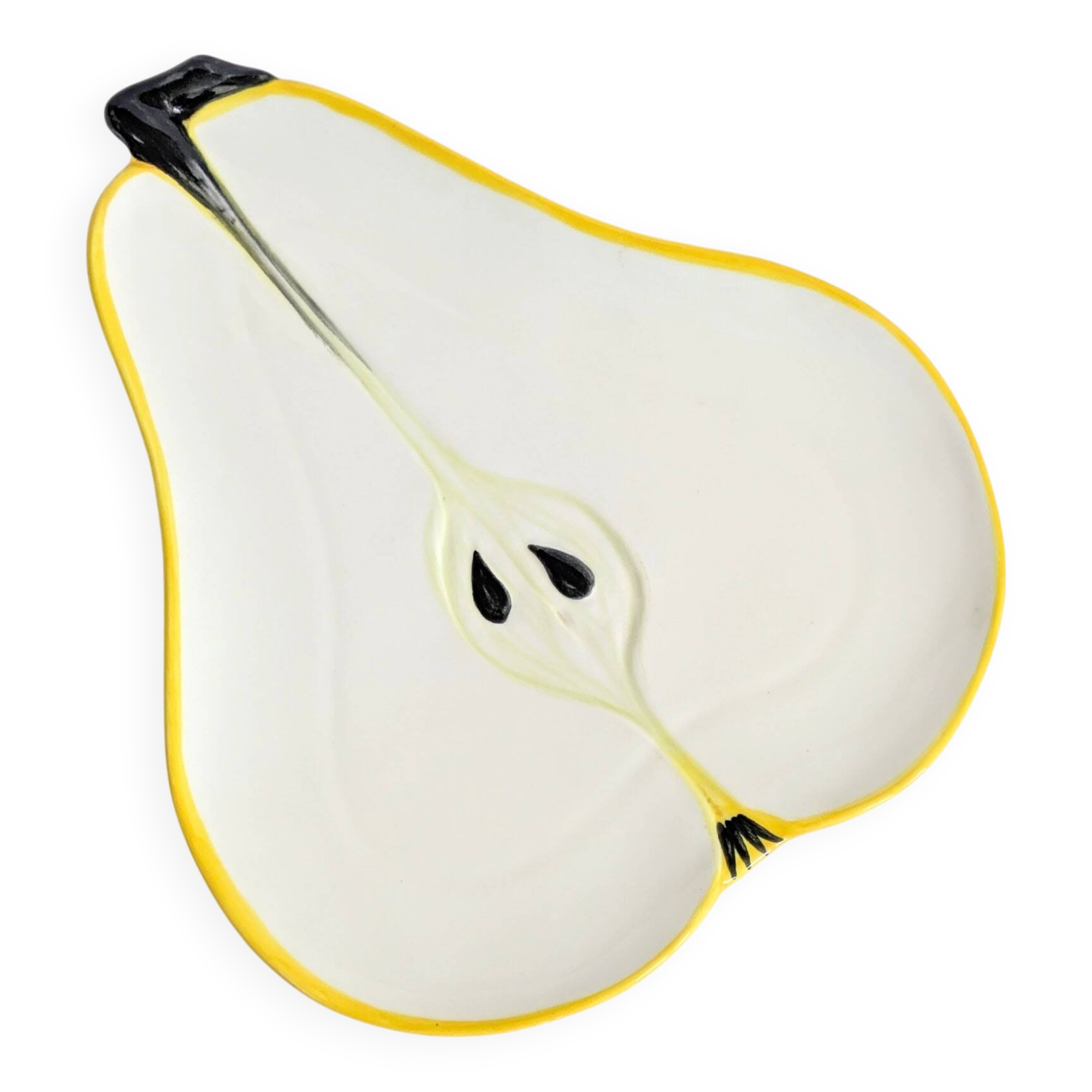 Grande assiette poire vintage | Ernestine Cannon, Italie, années 60
