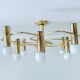 Large Space Age gilded ceiling light from Leola