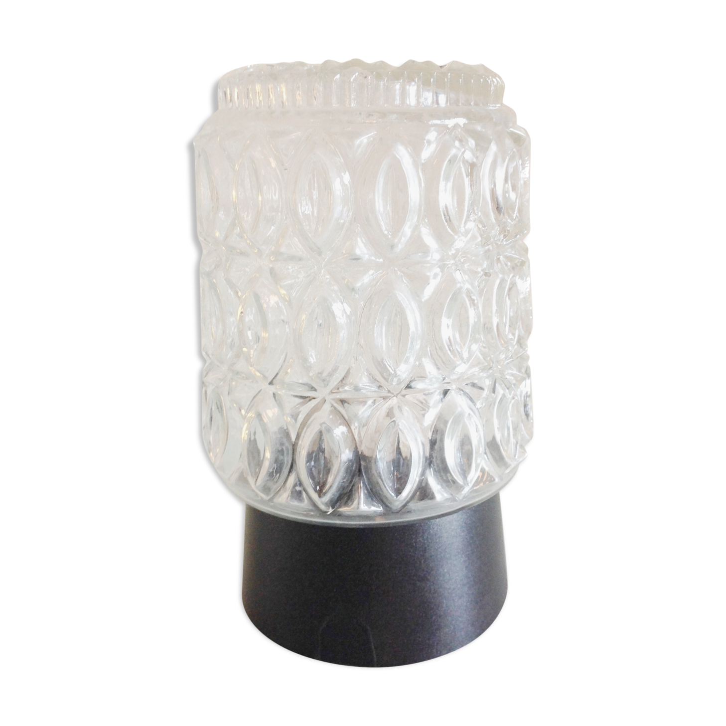 Glass ceiling light structured by RZB Leuchten, vintage 60/70s