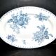 SARREGUEMINES FLORE Large Oval Platter with blue flower decoration U&C 36cm