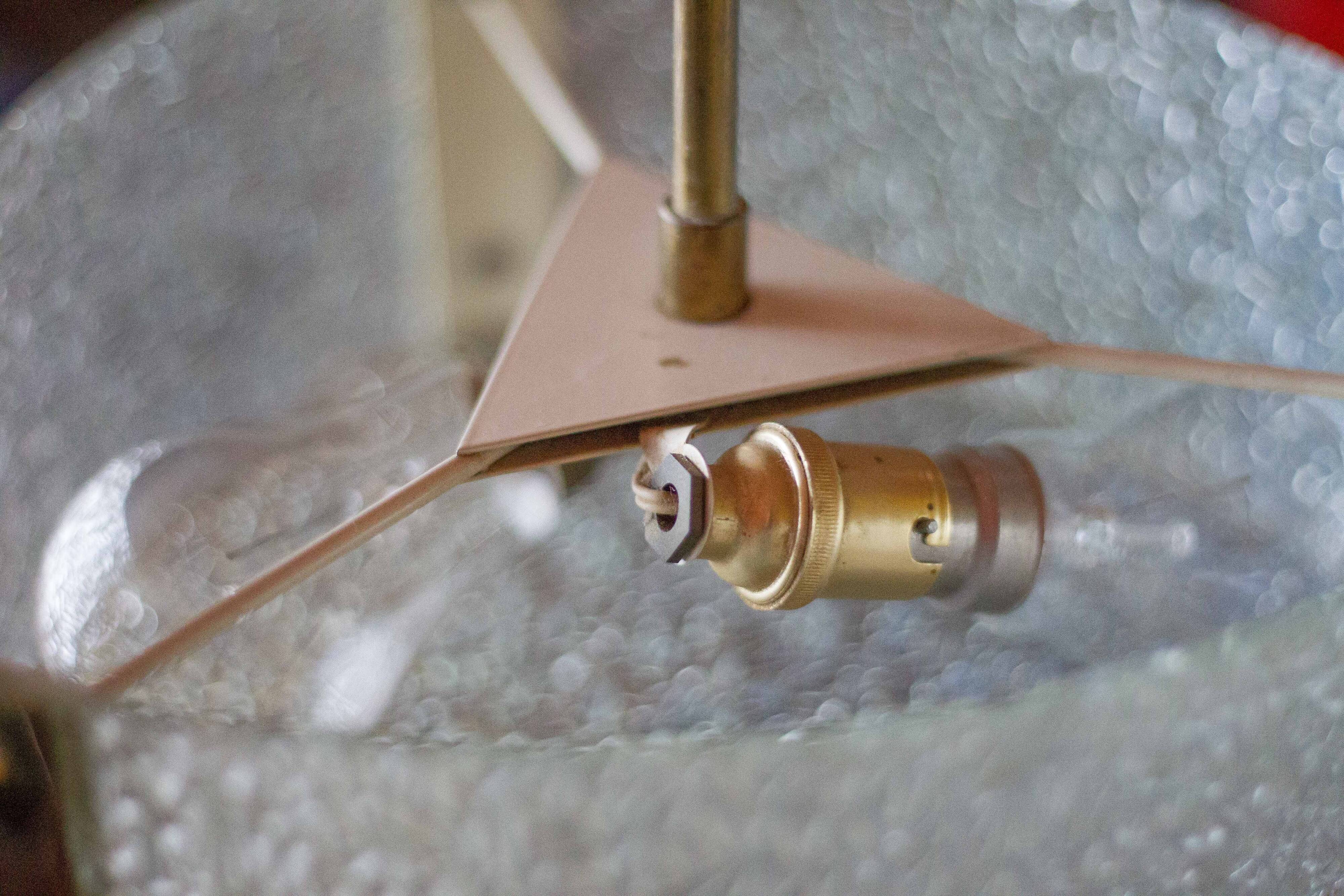 Vintage glass and brass pendant light, vintage chandelier, triangular ceiling lamp, pendant light