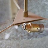 Vintage glass and brass pendant light, vintage chandelier, triangular ceiling lamp, pendant light