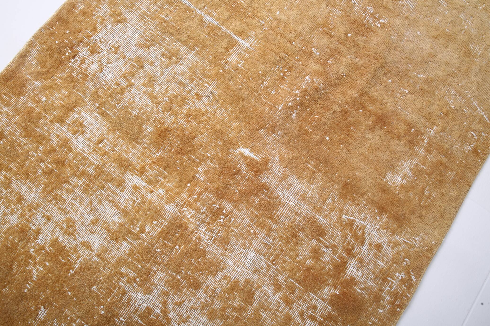 Turkish Traditional Mustard Vintage Area Rug, 108x211Cm