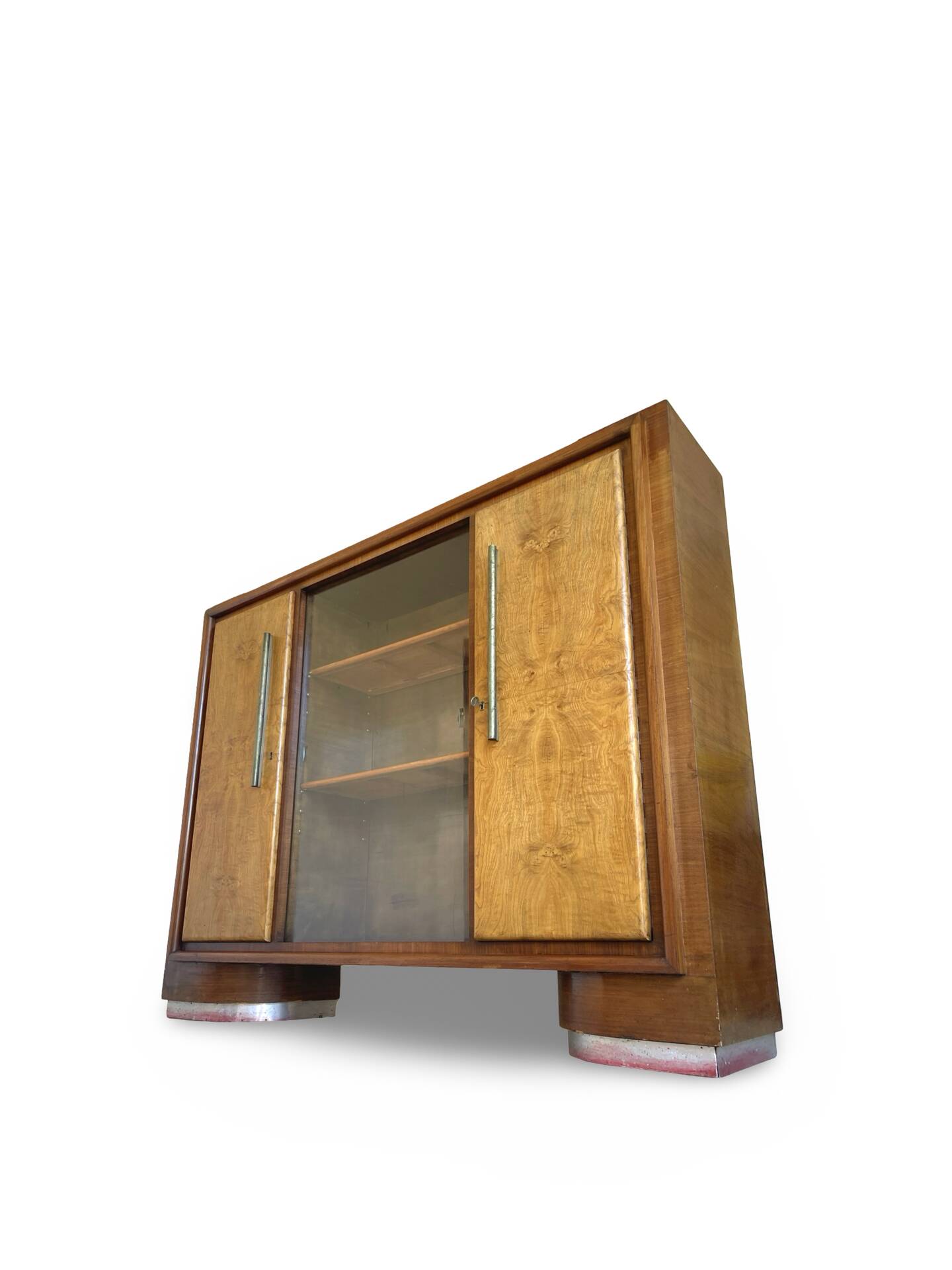 Striking Art Deco birch wood sideboard