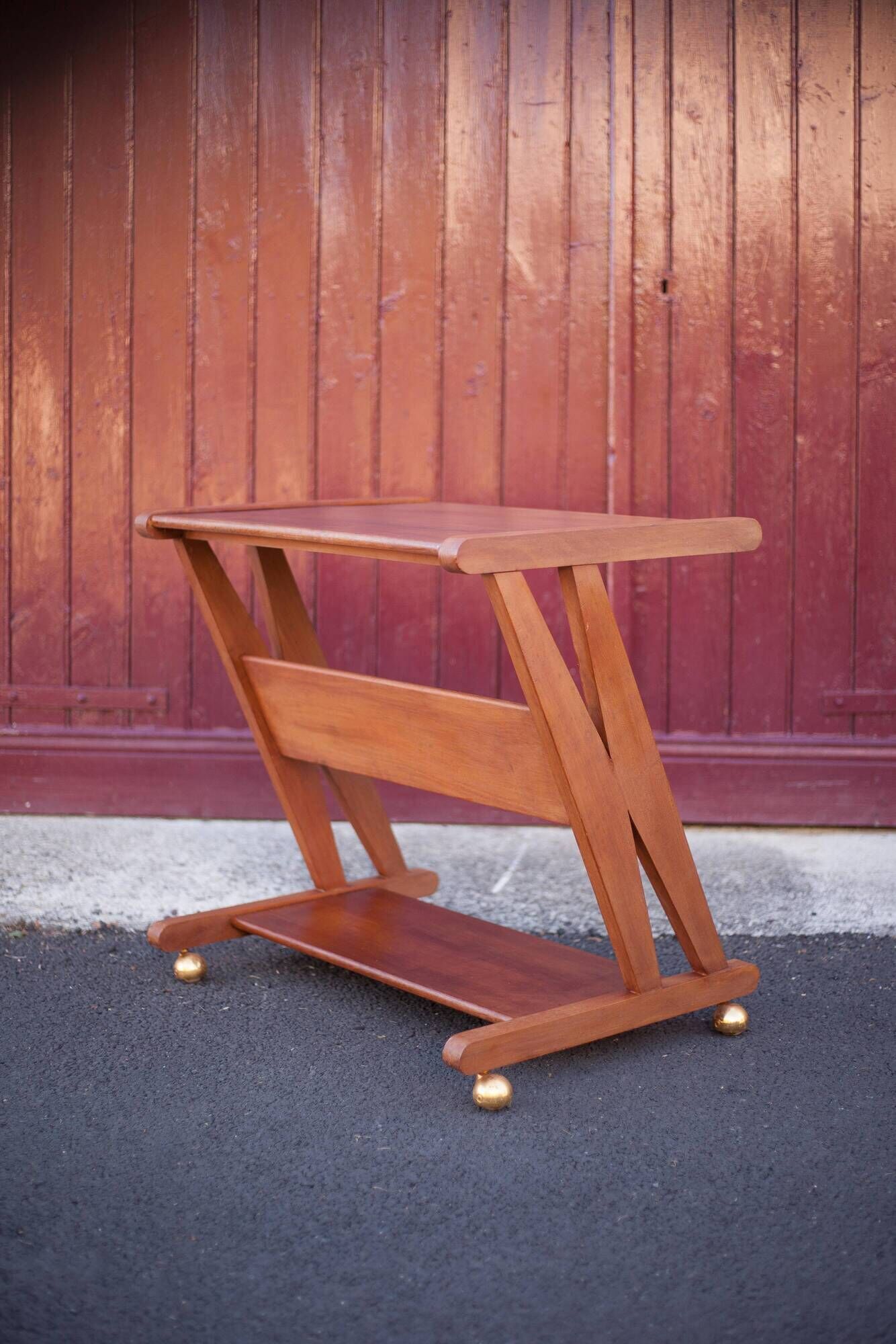 Wheeled service, wooden furniture