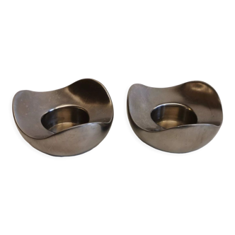 Two Georg Jensen candle holders, model Bloom, designed by Helle Damkjær Denmark