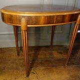 Oval Art Deco side table inlaid with a star, Sue & Mare style, circa