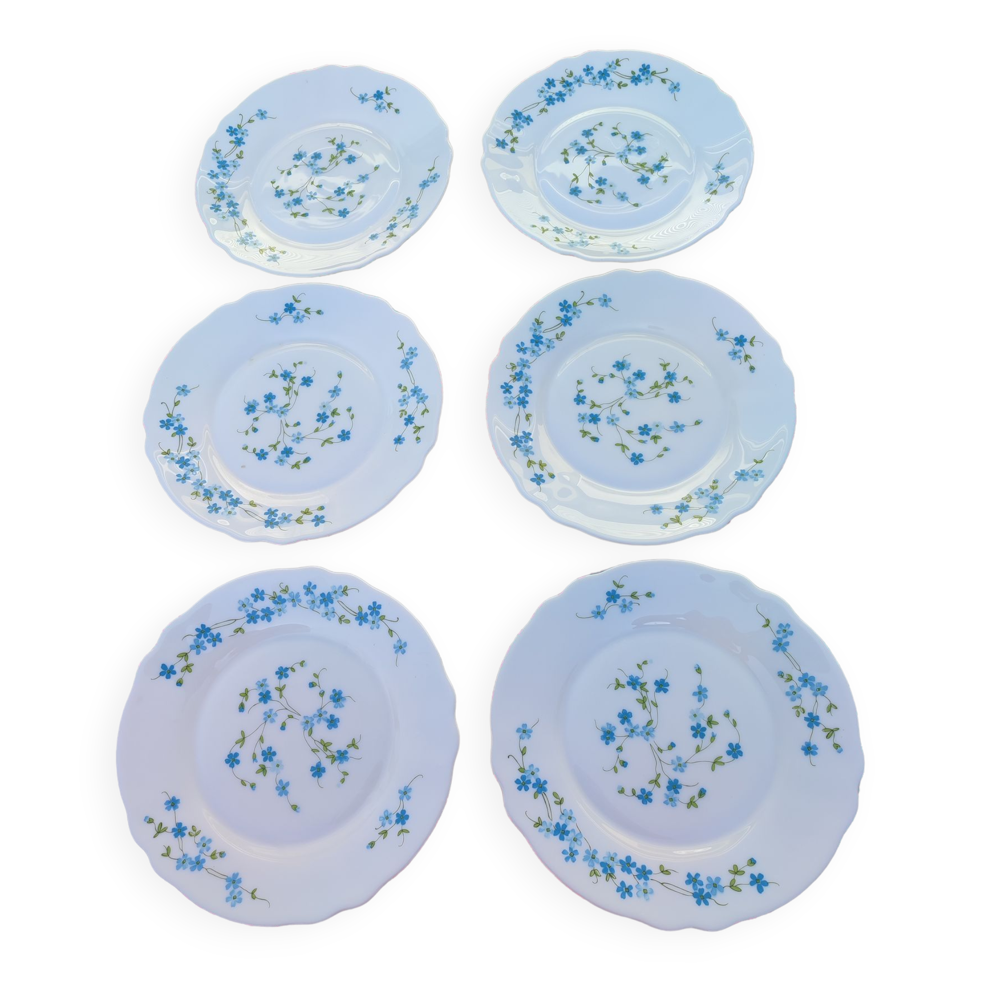 Esmeyer Trianon - Lot de Six Assiettes à Dessert 19,5 cm en Verre trempé Arcopal Trianon, Blanc