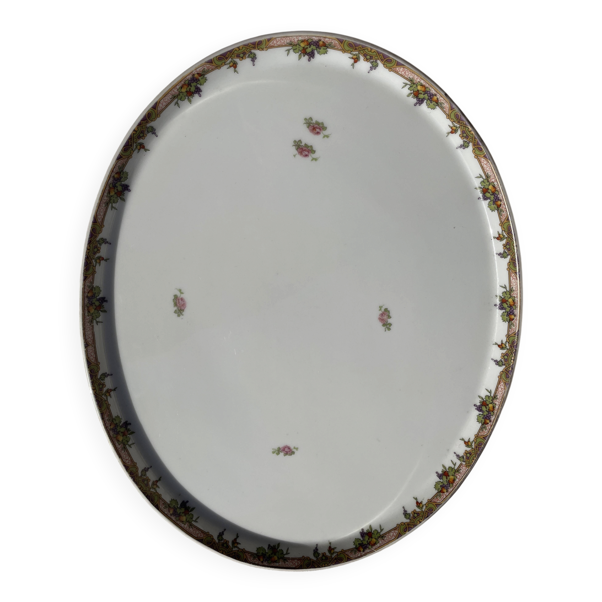 Grand plat de service en porcelaine
