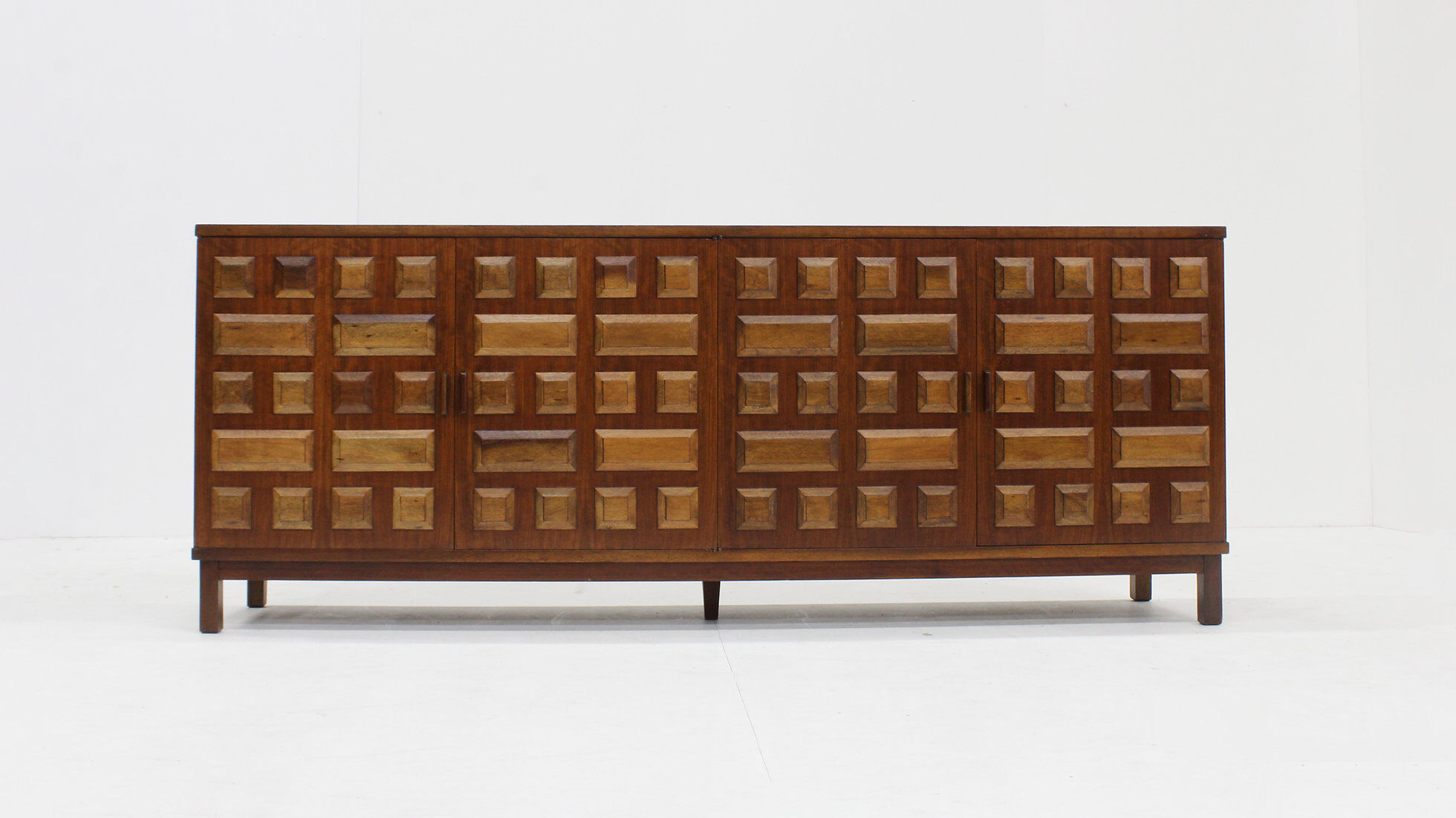 Vintage Spanish brutalist sideboard credenza