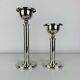 Pair of chrome postmodern candlesticks, 1980s