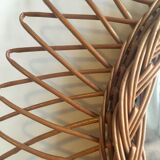 Vintage rattan sun mirror
