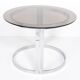 Vintage round table in chrome steel and smoked glass, 1970s