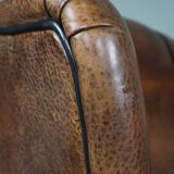 Brown sheepskin armchair