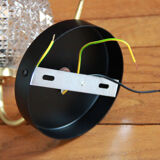 Wall lamp gooseneck brass globe glass diamond tip