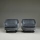 Set of 2 ice blue Mohair lounge chairs, 1950s Italy.