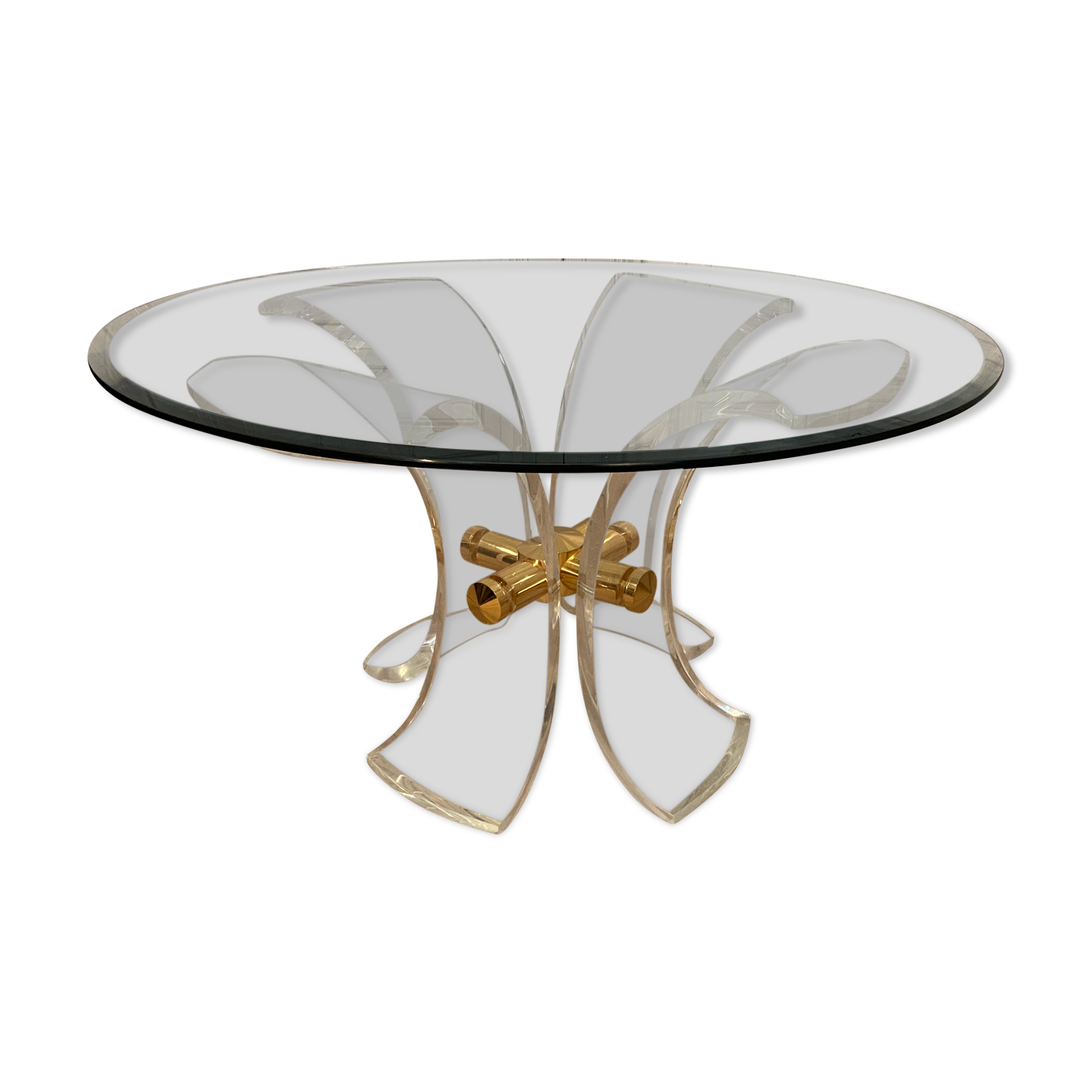 Lily table in plexiglass and gilded metal, 1970