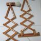 Paire d'appliques bois extensibles design scandinave vintage