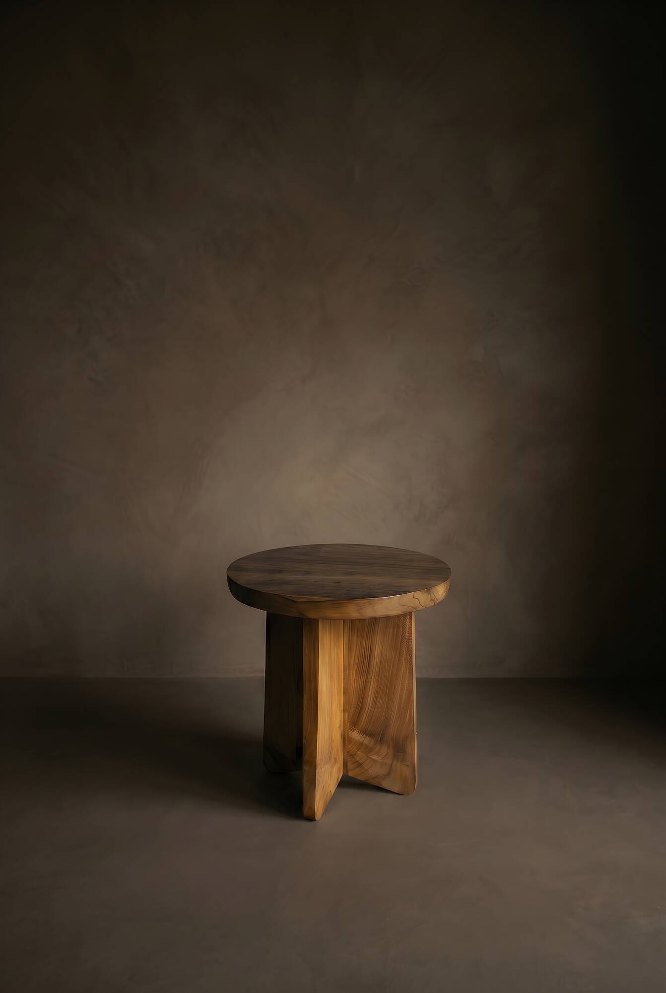 NALA side table stool in hand-carved solid recycled teak