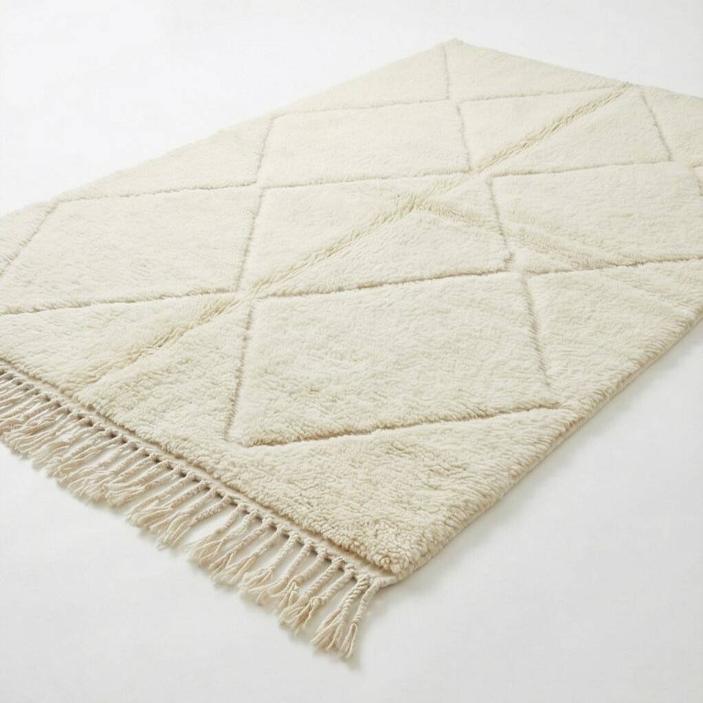 Berber rug with white diamonds 150x250 cm