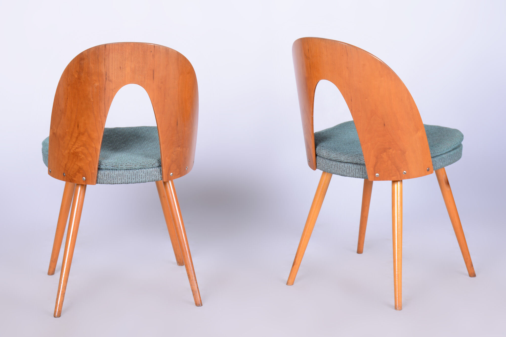 Four Original Midcentury Chairs, Ash, Antonin Suman, Czechia, 1930s