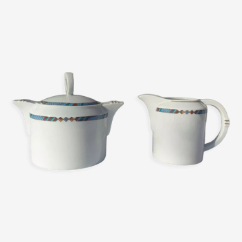 Sugar bowl and milk jug porcelain Létang & Rémy