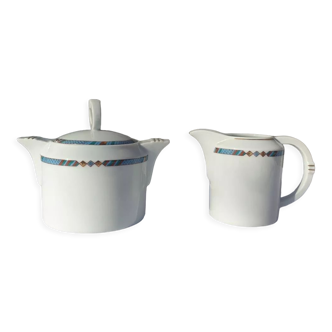 Sugar bowl and milk jug porcelain Létang & Rémy