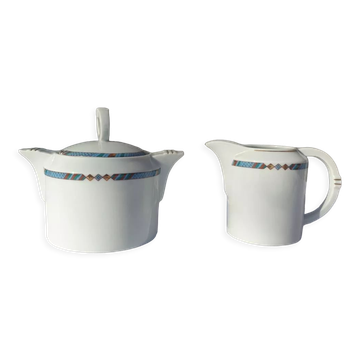 Sugar bowl and milk jug porcelain Létang & Rémy
