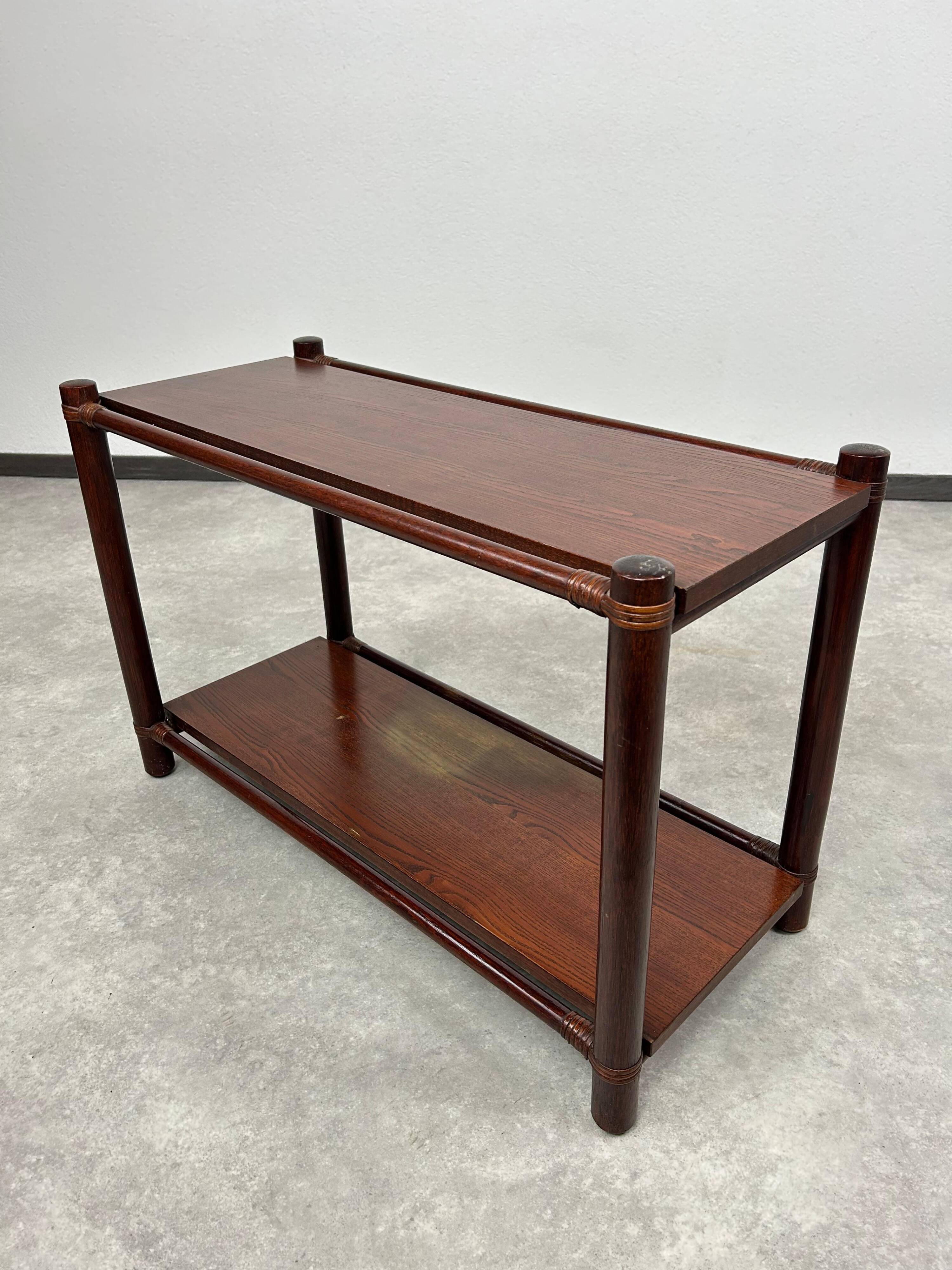 Mid-century modern bamboo side table by Gervasoni