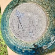 VASE PENSU , in enamelled ceramic, blue and gray abstract decoration - N° 10 - Vintage