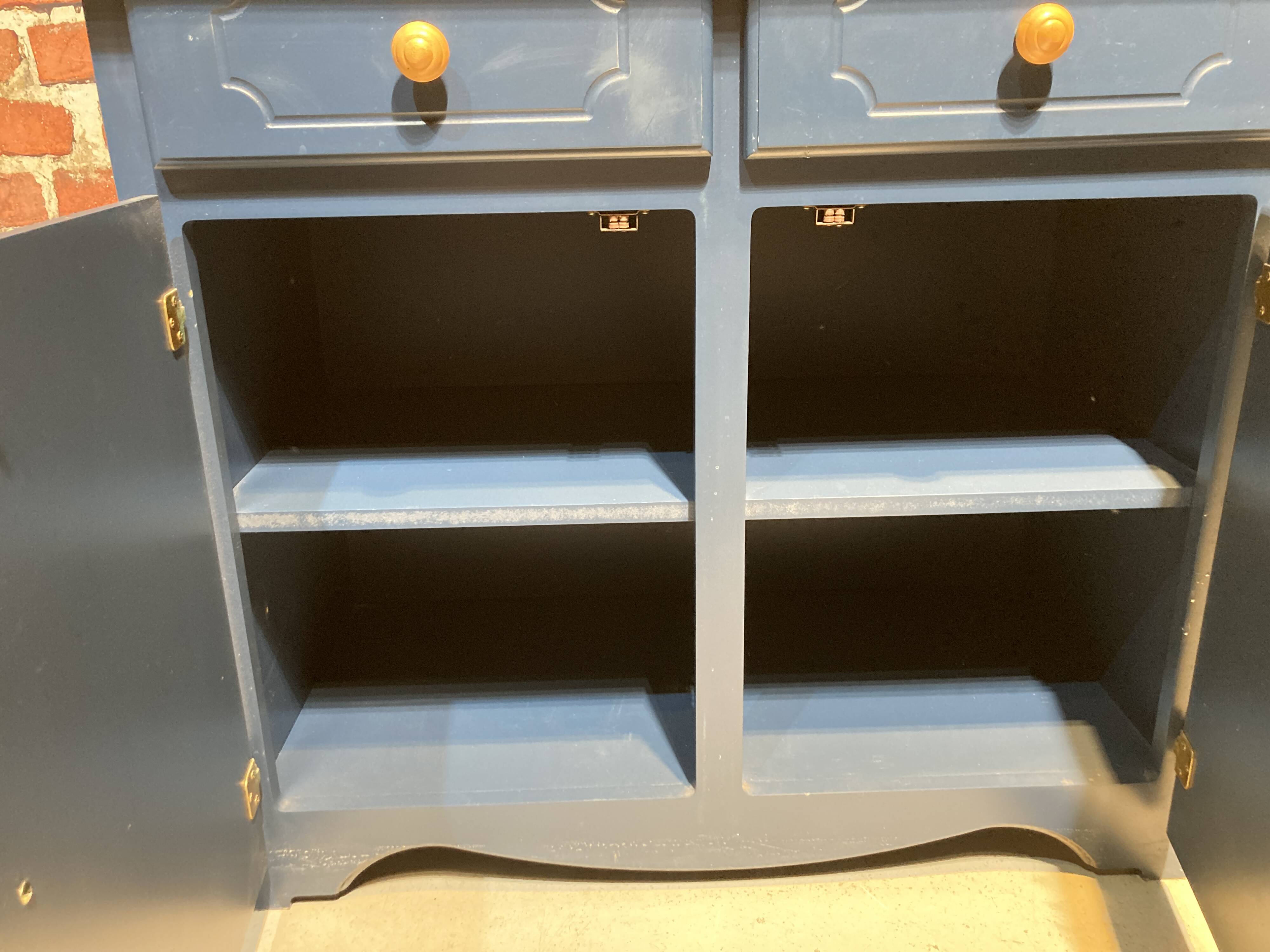 Blue painted wooden dresser