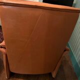 Fauteuil basculant  en cuir fauve De Sede