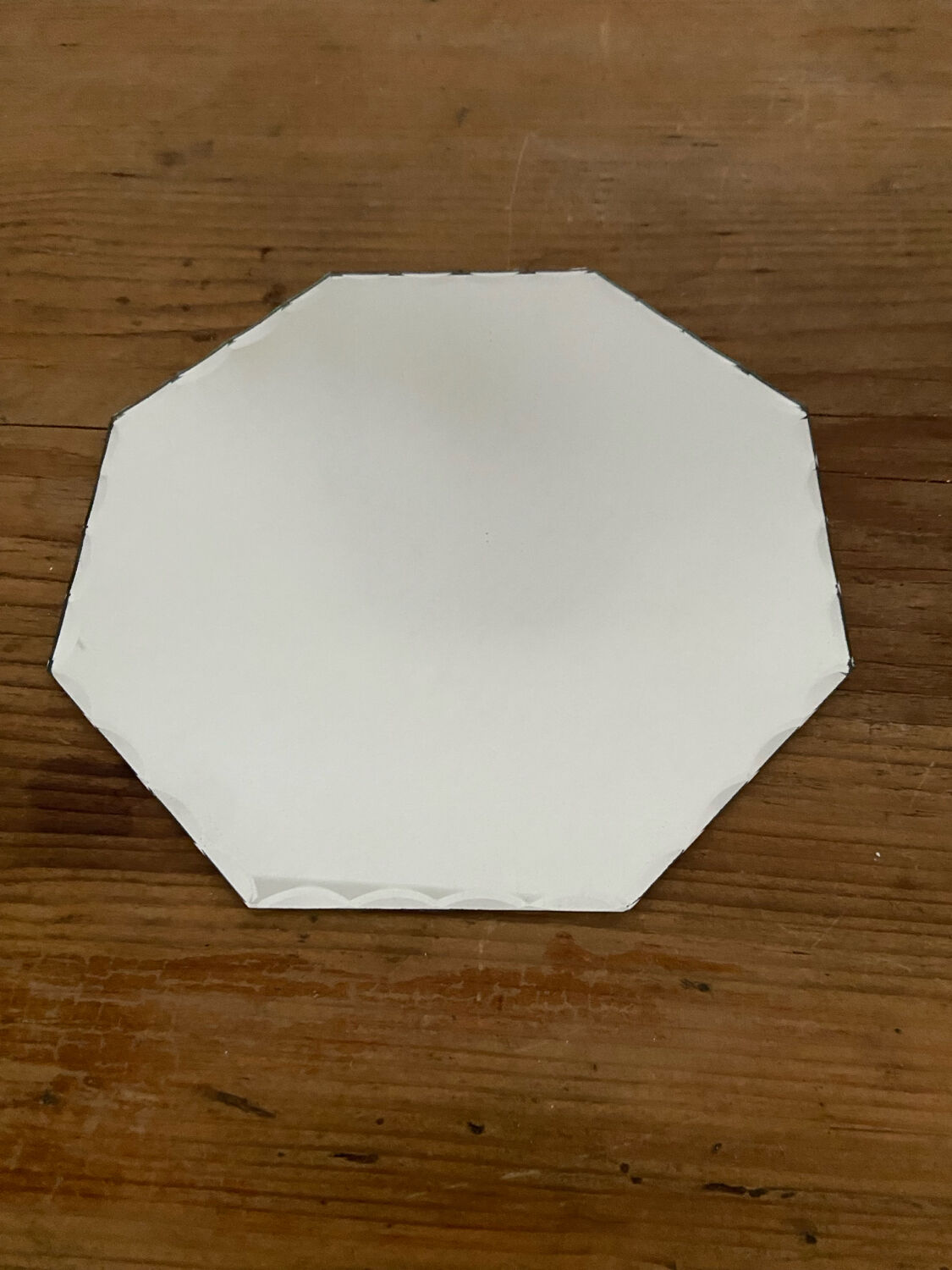 Bevelled octagonal mirror