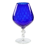 Blue glass snifter vase brandy cognac cobalt empoli italy 33cm