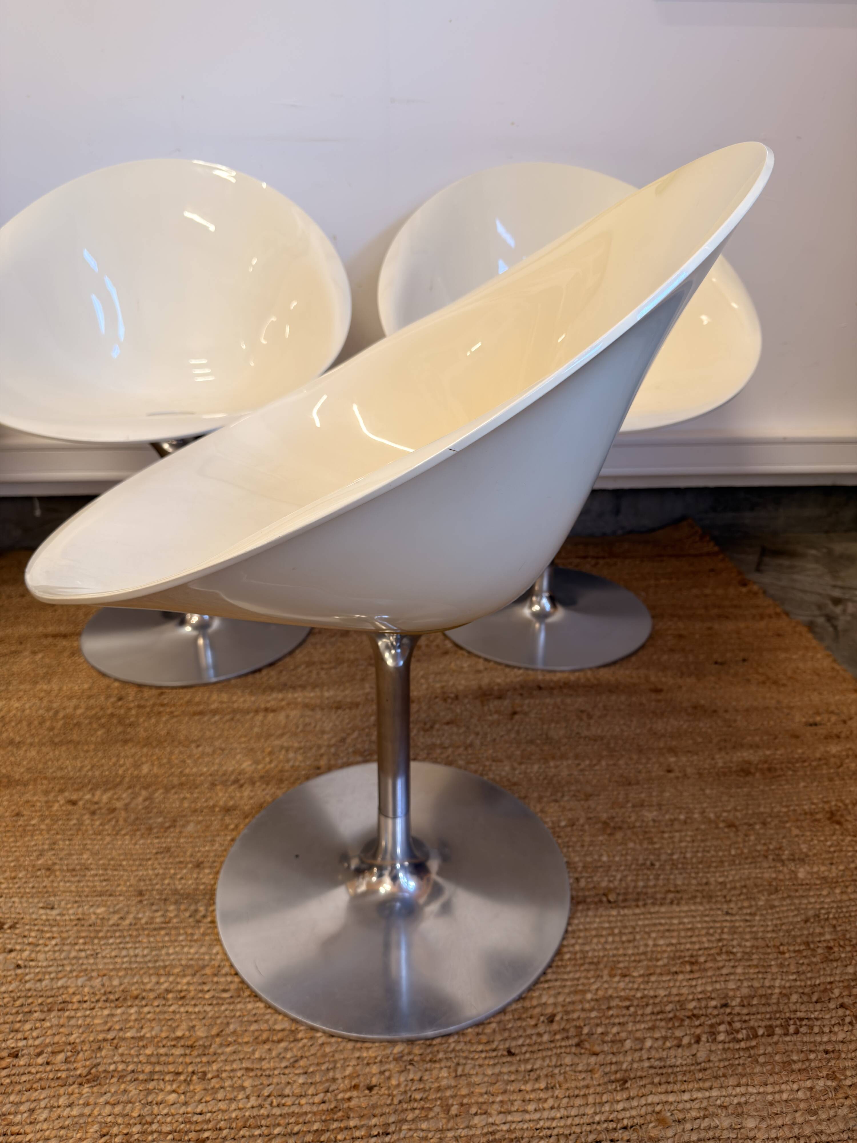 Set of 3 Eros armchairs by Philippe Starck for Kartell – White