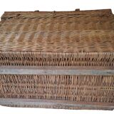 Wicker travel trunk xix metal clasps and cuffs