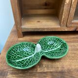 Salt and pepper shakers with cabbage leaf slip